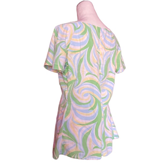 Vintage 60s 70s Homemade Psychedelic Print Tunic Top Sz M / L - Picture 7 of 12